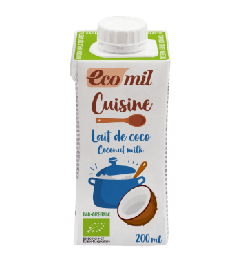 Cuisine kokos ongezoet van Ecomil, 24 x 200 ml
